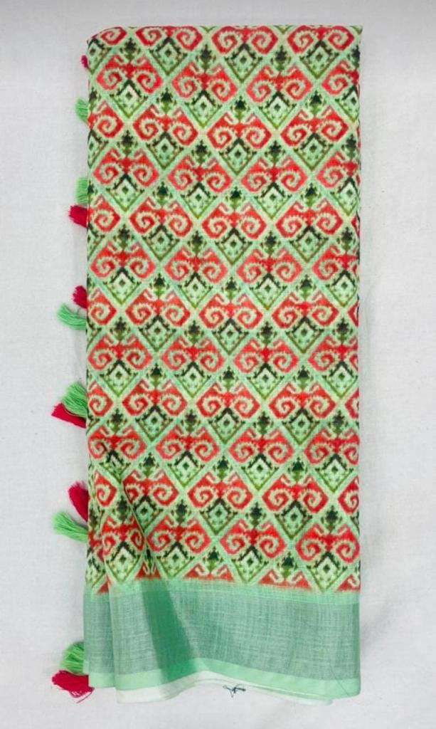 MG 207 Linen Printed Daily Wear Sarees Catalog